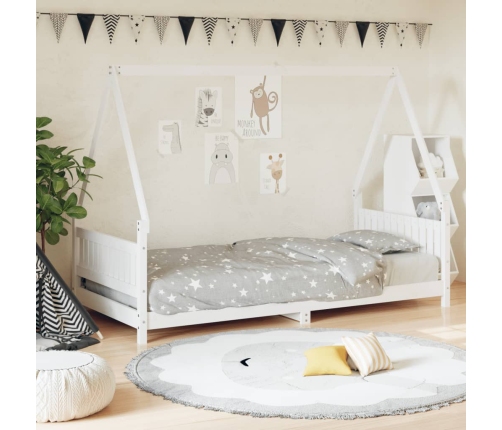 Estructura de cama para niños madera de pino blanco 90x200 cm