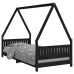 Estructura de cama para niños madera de pino negro 90x200 cm