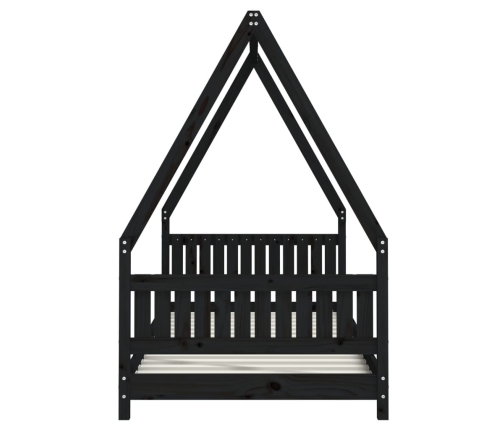 Estructura de cama para niños madera de pino negro 90x200 cm