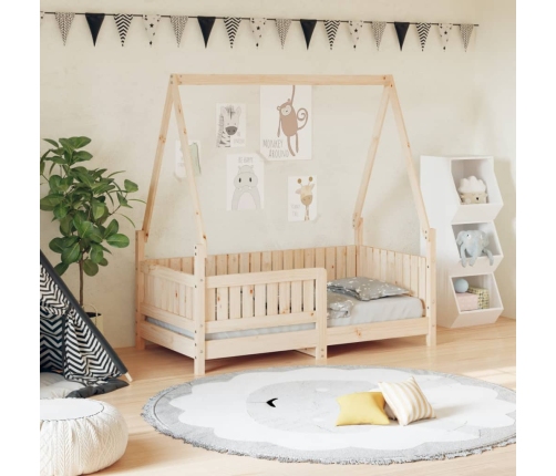 Estructura de cama para niños madera maciza de pino 70x140 cm