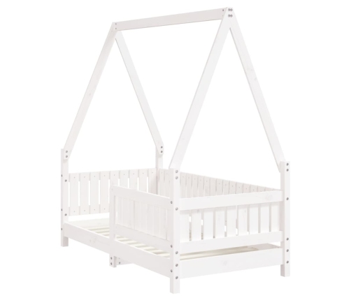 Estructura de cama para niños madera de pino blanco 70x140 cm