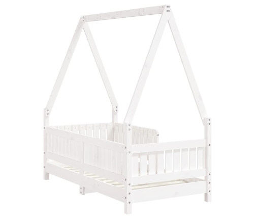 Estructura de cama para niños madera de pino blanco 70x140 cm