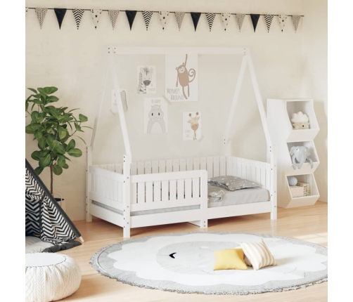 Estructura de cama para niños madera de pino blanco 70x140 cm