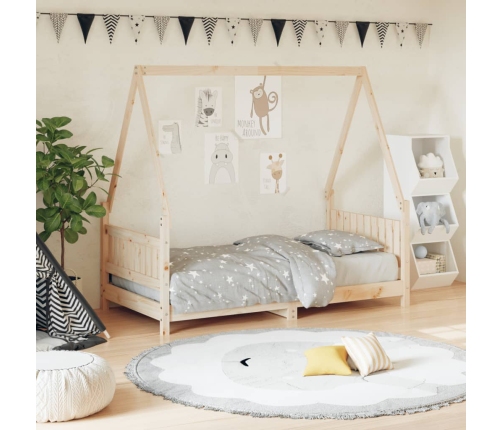 Estructura de cama para niños madera maciza de pino 80x160 cm