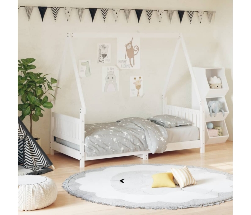 Estructura de cama para niños madera de pino blanco 80x160 cm