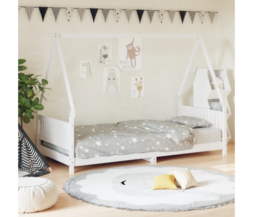 Estructura de cama para niños madera de pino blanco 90x190 cm