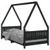 Estructura de cama para niños madera de pino negro 90x190 cm