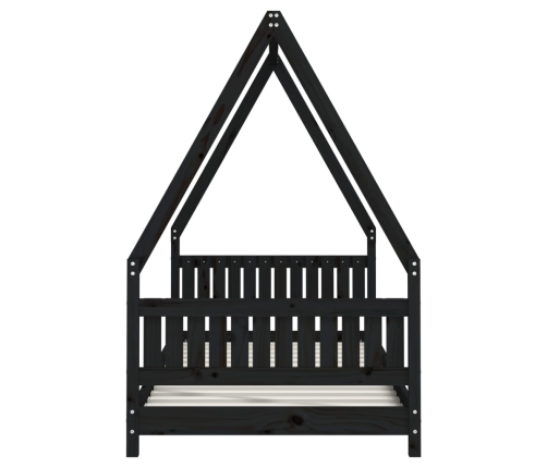 Estructura de cama para niños madera de pino negro 90x190 cm