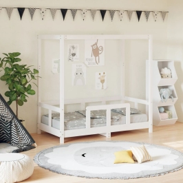 Estructura de cama para niños madera de pino blanco 70x140 cm