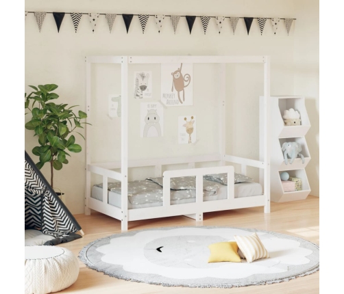 Estructura de cama para niños madera de pino blanco 70x140 cm