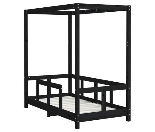 Estructura de cama para niños madera de pino negro 70x140 cm