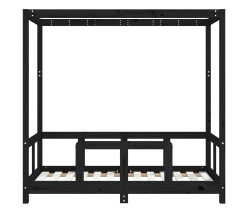 Estructura de cama para niños madera de pino negro 70x140 cm