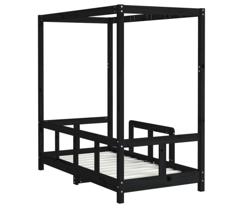 Estructura de cama para niños madera de pino negro 70x140 cm