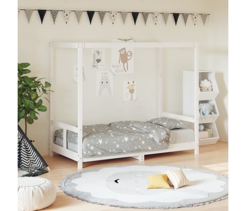 Estructura de cama para niños madera de pino blanco 80x160 cm