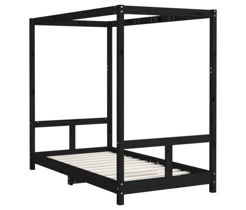 Estructura de cama para niños madera de pino negro 80x160 cm