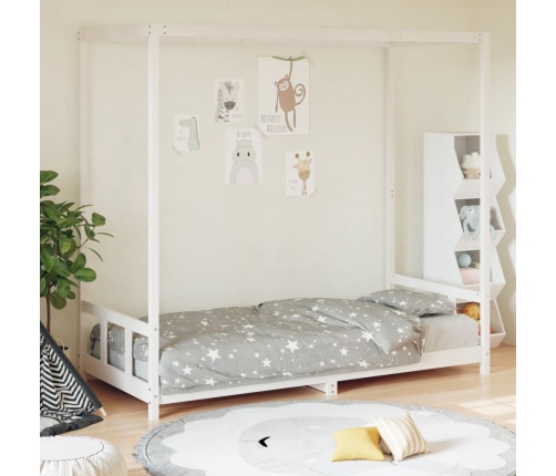 Estructura de cama para niños madera de pino blanco 90x190 cm