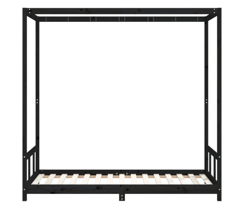 Estructura de cama para niños madera de pino negro 90x190 cm