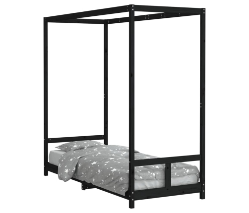 Estructura de cama para niños madera de pino negro 80x200 cm