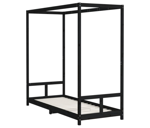 Estructura de cama para niños madera de pino negro 80x200 cm