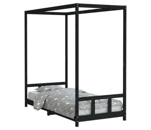 Estructura de cama para niños madera de pino negro 90x200 cm