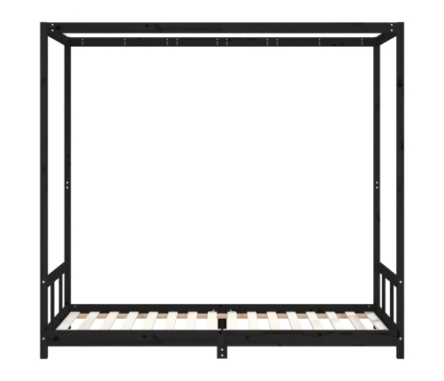 Estructura de cama para niños madera de pino negro 90x200 cm