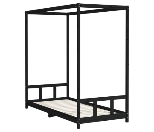 Estructura de cama para niños madera de pino negro 90x200 cm