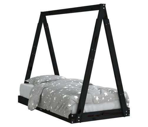 Estructura de cama para niños madera de pino negro 70x140 cm