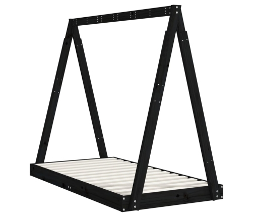 Estructura de cama para niños madera de pino negro 70x140 cm