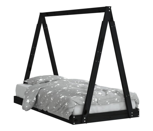 Estructura de cama para niños madera de pino negro 80x160 cm