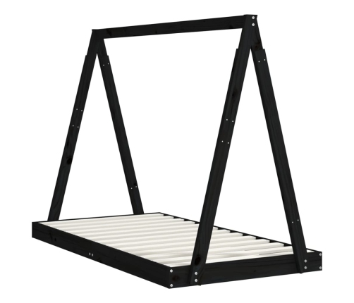 Estructura de cama para niños madera de pino negro 80x160 cm