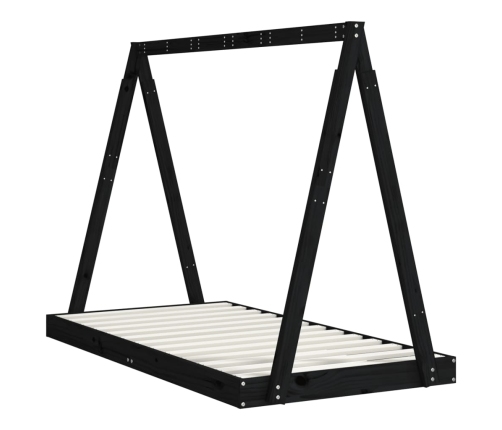 Estructura de cama para niños madera de pino negro 80x160 cm