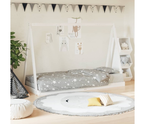 Estructura de cama para niños madera de pino blanco 80x200 cm