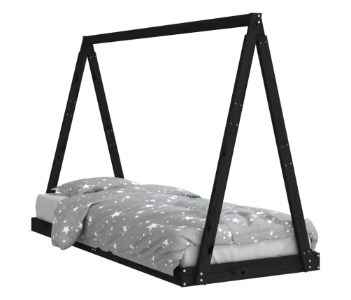 Estructura de cama para niños madera de pino negro 80x200 cm