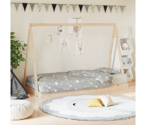 Estructura de cama para niños madera maciza de pino 90x200 cm