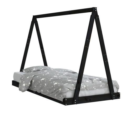 Estructura de cama para niños madera de pino negro 90x200 cm