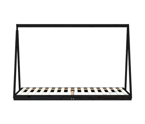 Estructura de cama para niños madera de pino negro 90x200 cm