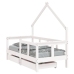 Estructura cama niños con cajones madera pino blanco 70x140 cm