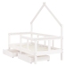 Estructura cama niños con cajones madera pino blanco 70x140 cm