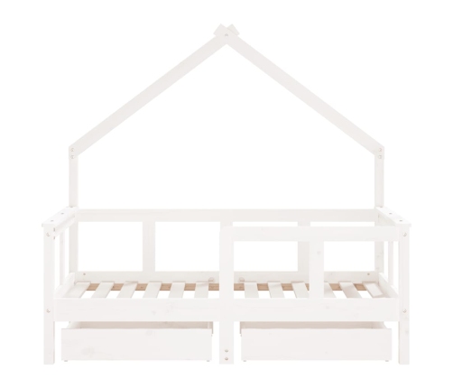 Estructura cama niños con cajones madera pino blanco 70x140 cm