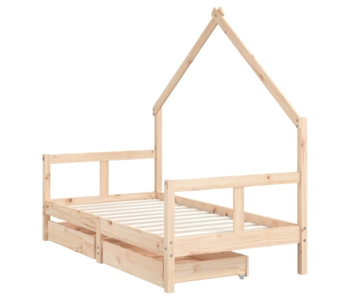 Estructura de cama infantil con cajones madera de pino 80x160cm