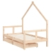 Estructura de cama infantil con cajones madera de pino 80x160cm