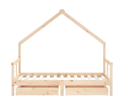 Estructura de cama infantil con cajones madera de pino 80x160cm