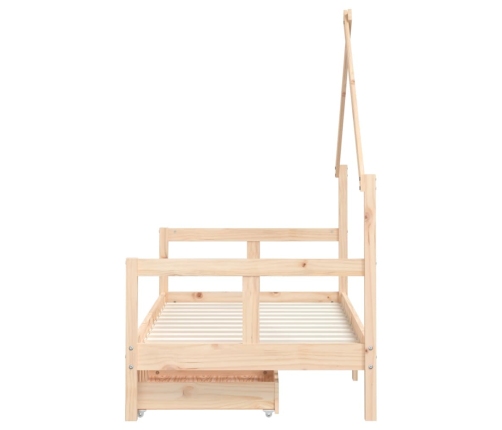 Estructura de cama infantil con cajones madera de pino 80x160cm