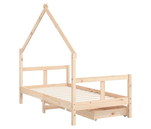 Estructura de cama infantil con cajones madera de pino 80x160cm