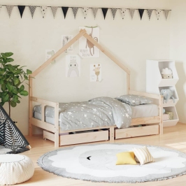 Estructura de cama infantil con cajones madera de pino 80x160cm