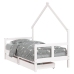 Estructura cama infantil y cajones madera pino blanco 80x160 cm