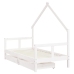 Estructura cama infantil y cajones madera pino blanco 80x160 cm