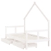 Estructura cama infantil y cajones madera pino blanco 80x160 cm