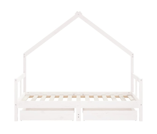 Estructura cama infantil y cajones madera pino blanco 80x160 cm