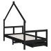 Estructura cama infantil y cajones madera pino negro 80x160 cm